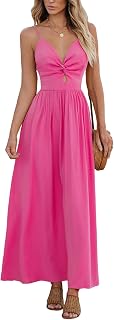 CUPSHE Women's Summer V Neck Strappy Bohemian Casual Beach Party Dress