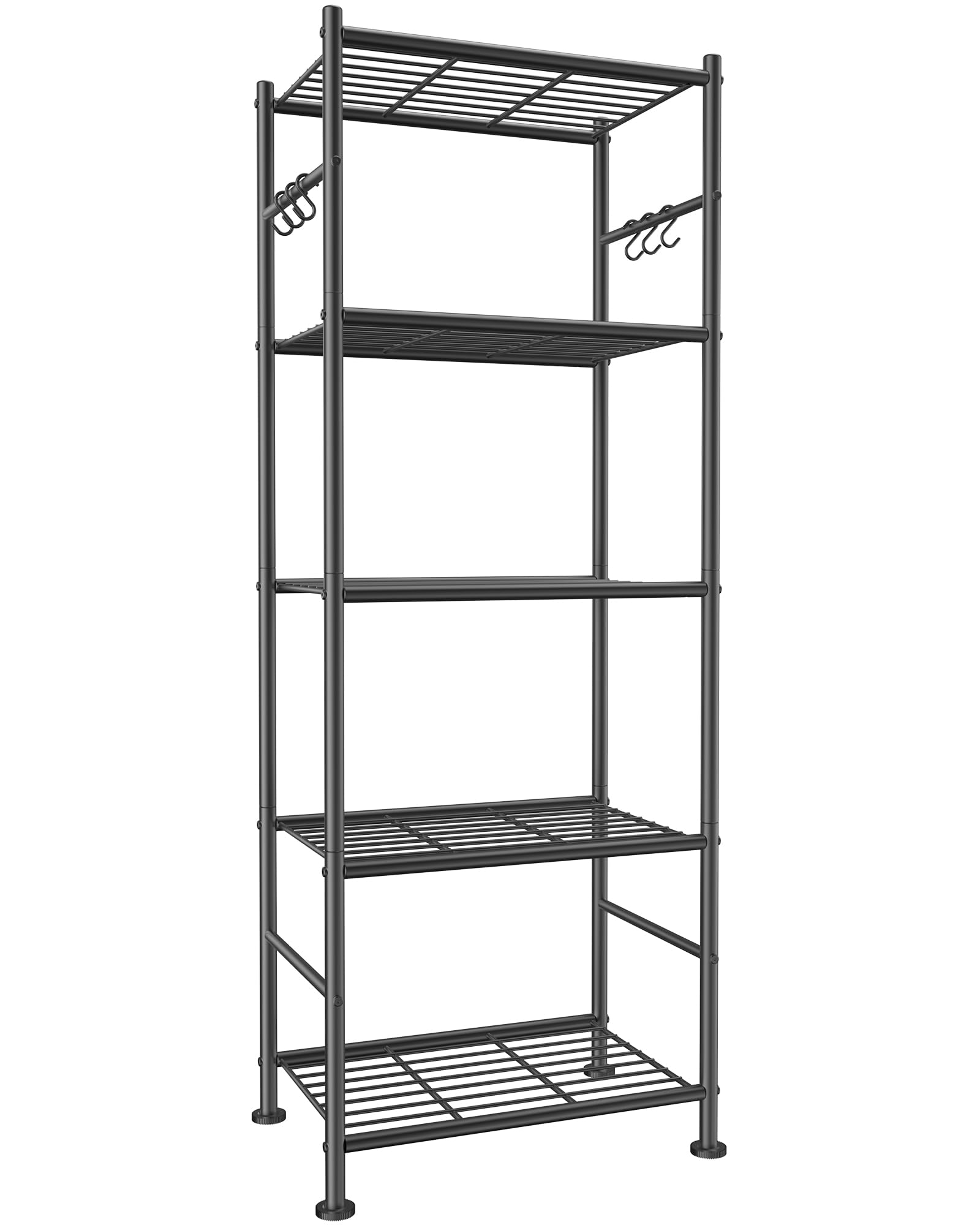 Sakugi 5-Tier Storage Rack Organizer with Hooks, Heavy Duty Metal Garage Rack wi