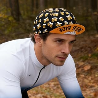 Cycling Cap Sports Visor Beer Pattern Sun Protection Lightweight Outdoor Cap with Brim for Riding Running Hiking
