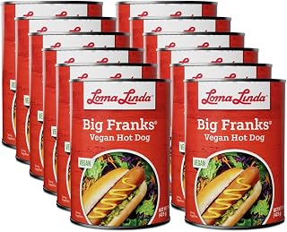 Loma Linda Vegan Hot Dogs Big Franks, 15oz Cans (12-Pack)