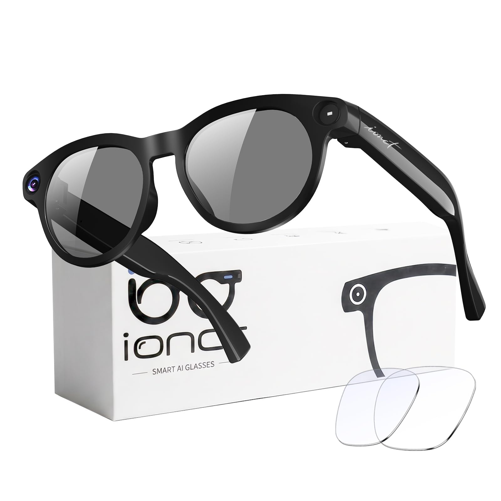 iONCT AI Smart Glasses with Camera, 4K HD Video Recording Sunglasses | Photo Cap