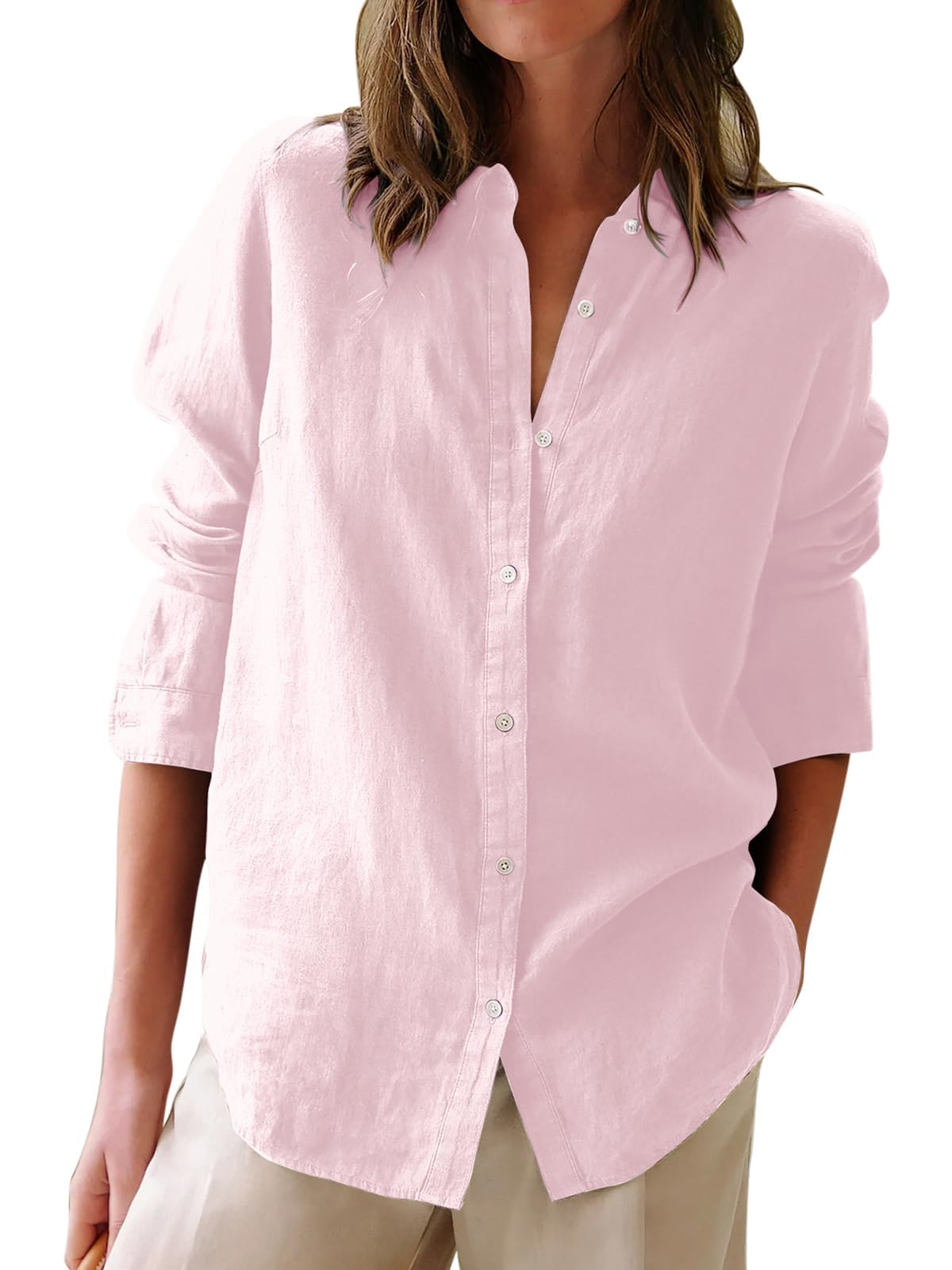 Button Down Shirts for Women Cotton Oxford Shirts Long Sleeve Dress Shirts Colla
