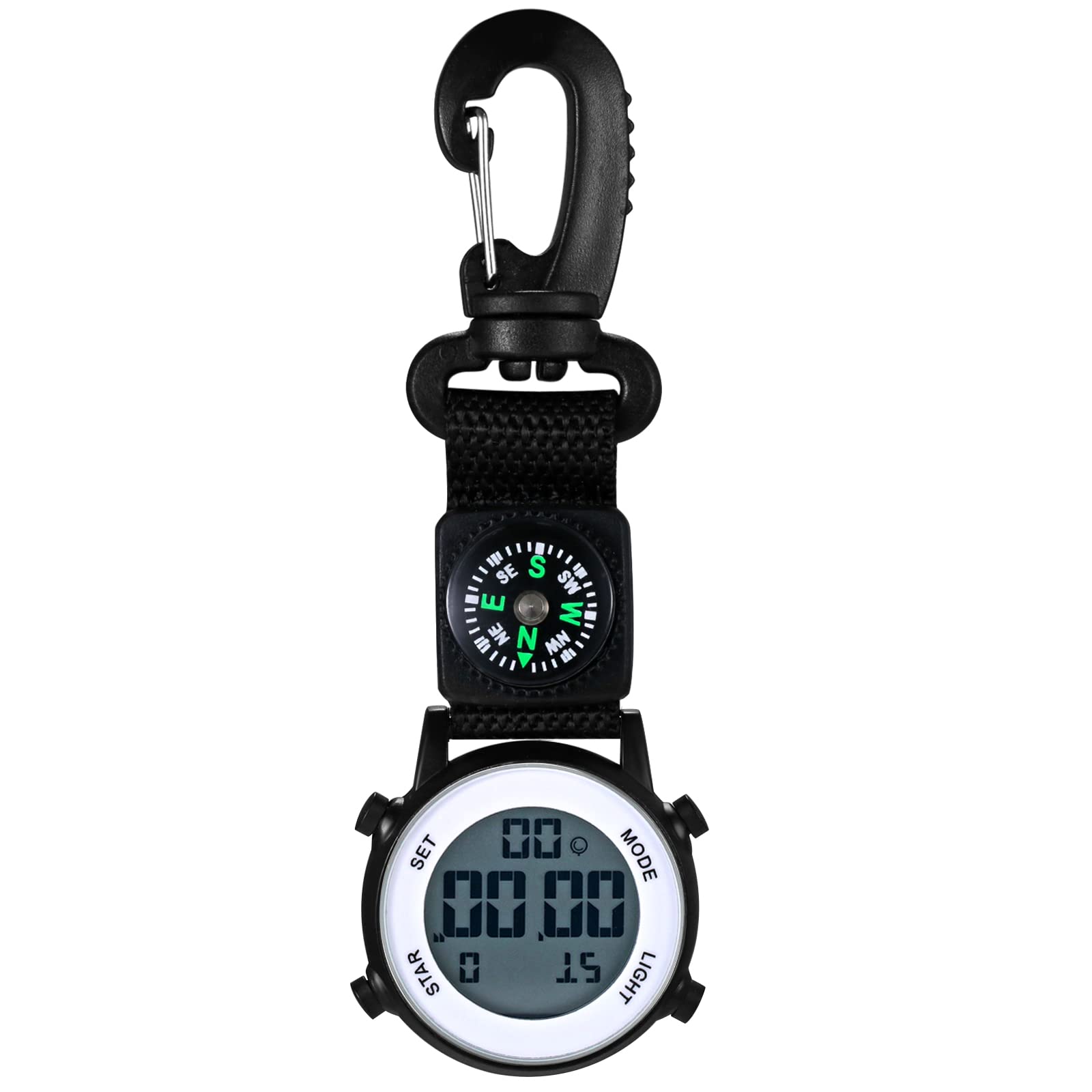Lancardo Clip on Digital Watch Backpack Fob Watch for Men and Women Nylon Band K