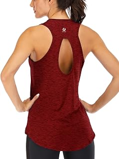 Camisetas de yoga para mujer, ajuste holgado, para entrenamiento, sin mangas, espalda descubierta, espalda abierta, sin mangas