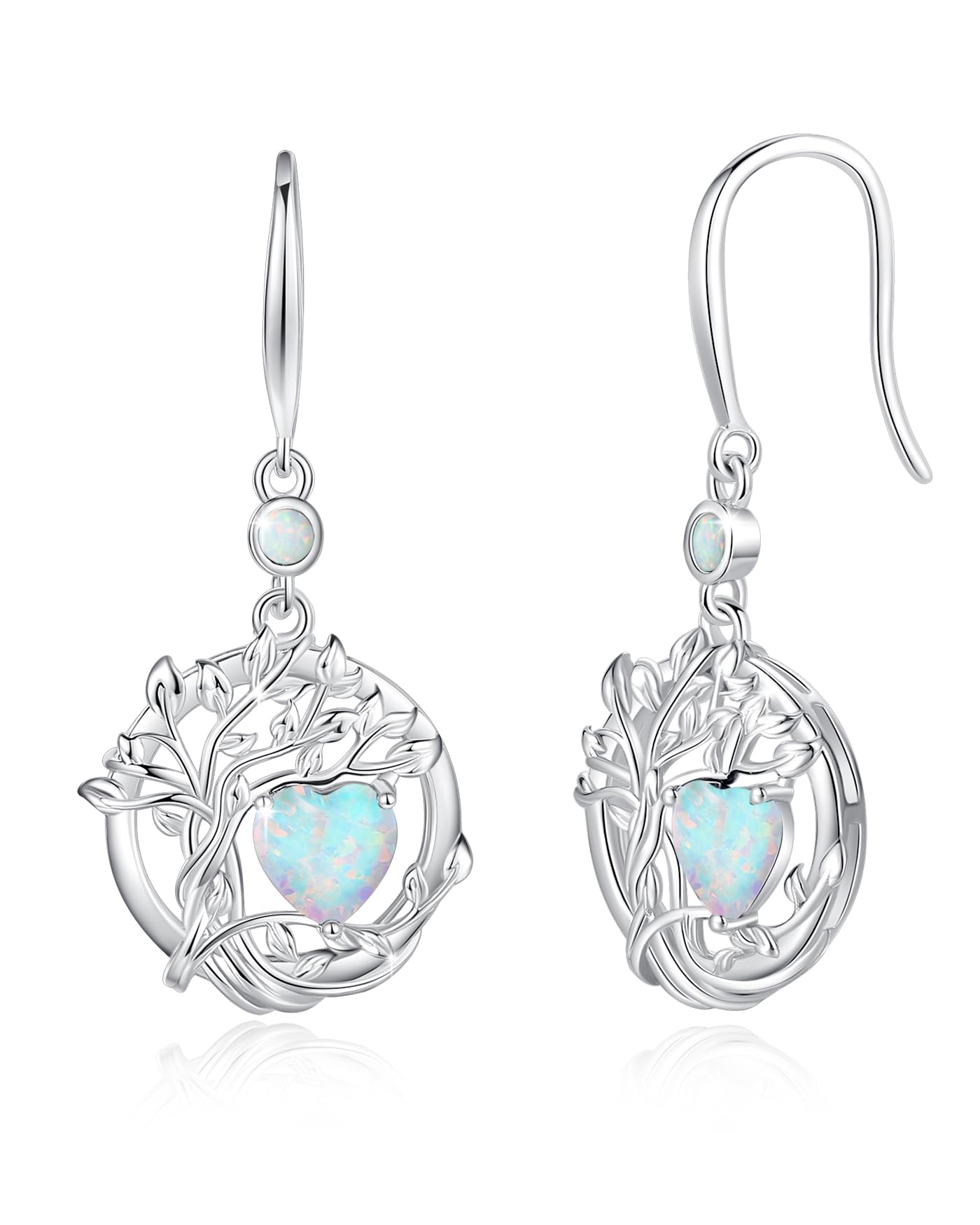 FANCIME Tree of Life Dangle Birthstone Earrings Gemstone Jewelry for Women