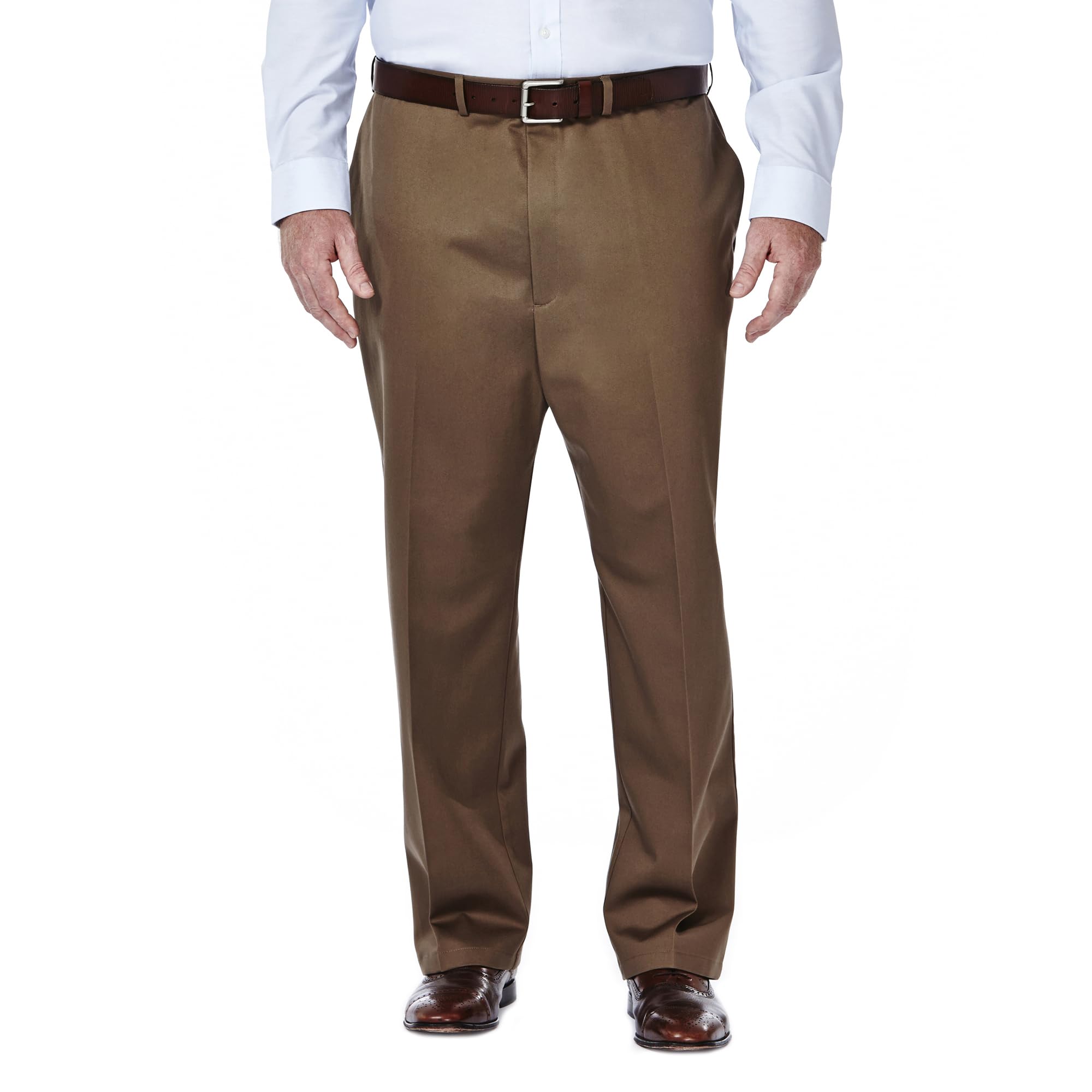 Haggar Mens Work Trousers Weekend Non Iron Regular Flat Front Plus Tall Sizes Br