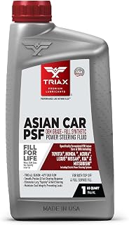 TRIAX Asian Car PSF Hydraulic &amp; Electric Full Synthetic OEM Grade Power Steering Fluid | Compatible with Honda, Acura, Toyota, Lexus, Nissan, Infiniti, Mazda, Hyundai, Kia &amp; More (1 Quart)