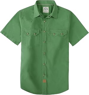 Dubinik® Pearl Snap Western Shirt for Men Short Sleeve 2 Sawtooth Pocket