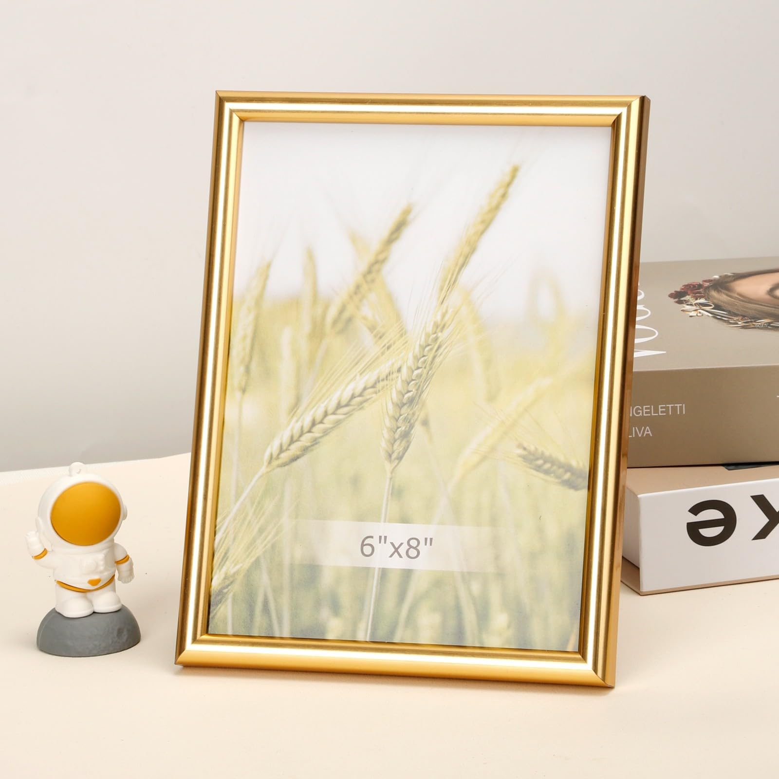 Classic Photo Frame with Plastic Front Material Simple Glossy Finish for Wall or
