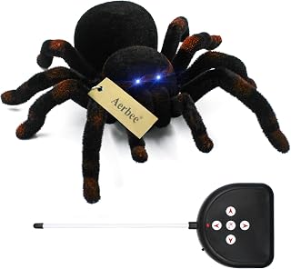 Aerbee Remote Control Spider Toys, RC Giant Tarantula Toys Wireless Remote Control High Simulation Spider Animal Pets Toys Realistic Action with Glowing Eyes Perfect for Christmas Joke Game Playing