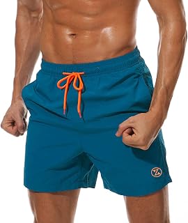 ZOXOZ Men's Swim Trunks with Pocket Surfers Waterproof Quick Dry with Mesh Lining