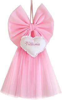 ZAIRISE - Baby Birth Bow, Birth Bow, Personalised Baby Birth Bow, Pink Birth Bow, Birth Bows, Name Birth Bows, Baby Birth Bows