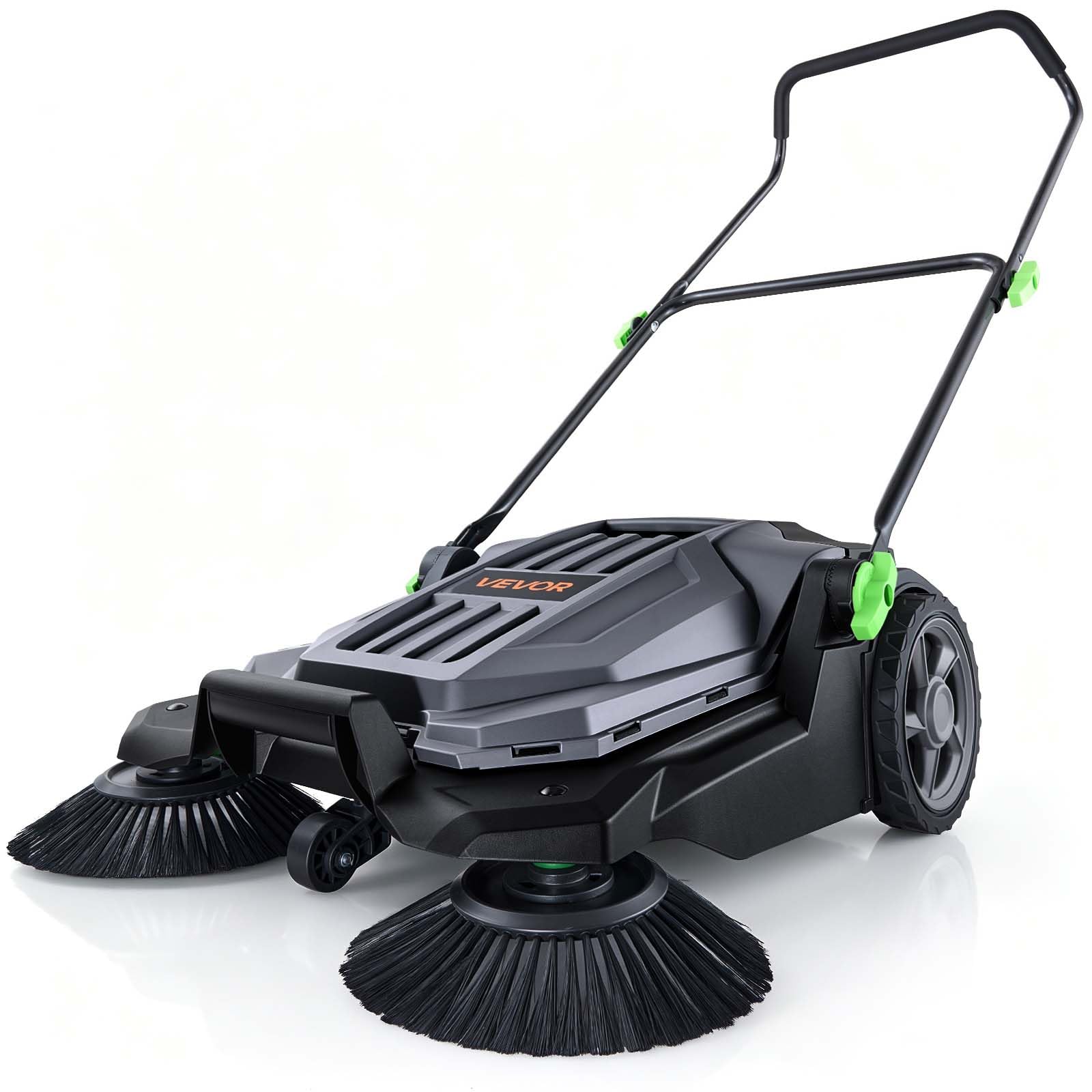 VEVOR Walk-Behind Hand Push Floor Sweeper with 25.6" Sweeping Width | Non-Electr