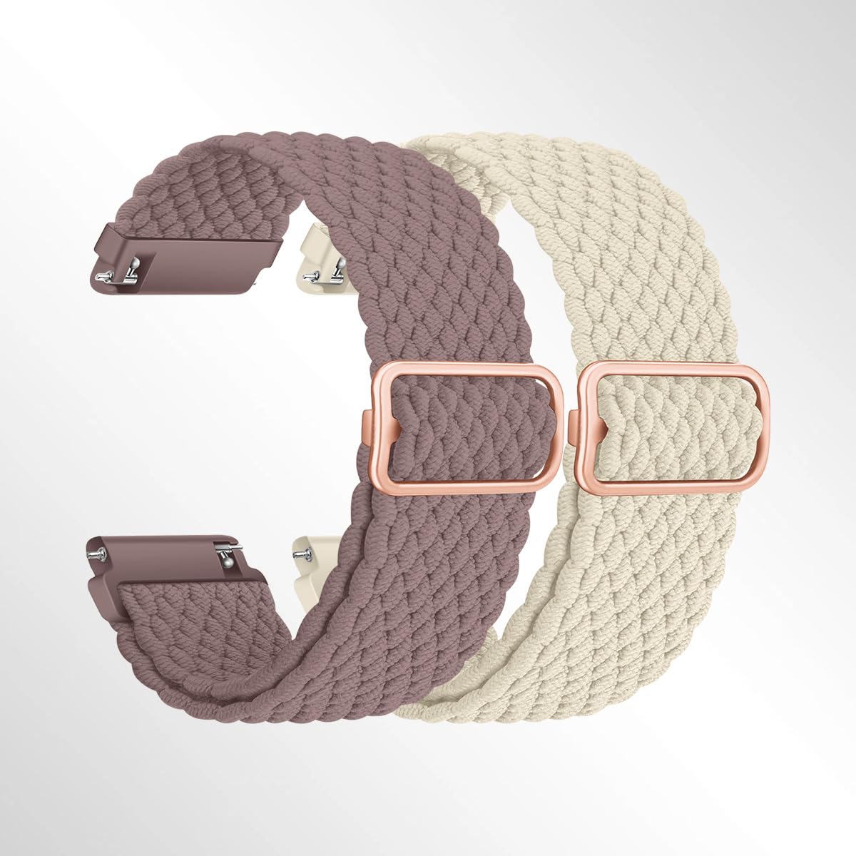 2 Pack Quick Release Braided Watch Bands Adjustable Stretchy Replacement Watch B