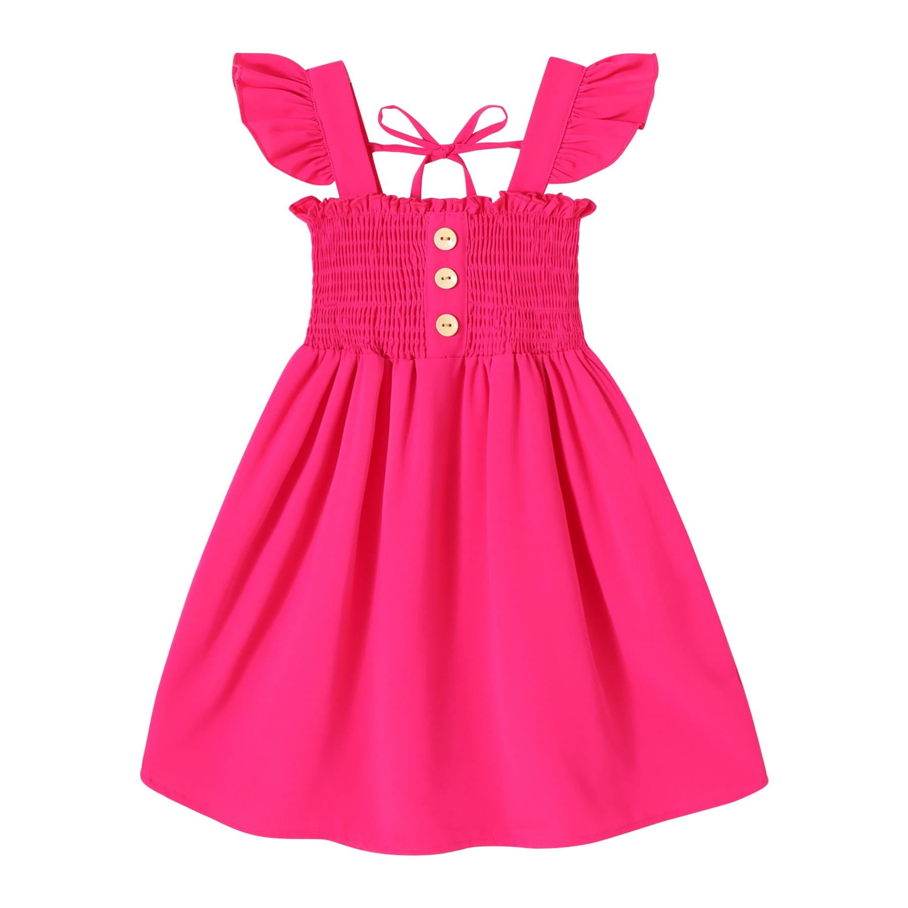 JEELLIGULAR Toddler Dress Ruffle Sleeveless Button Down Dress for Toddler Girl D