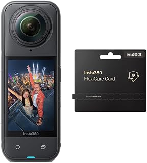 Insta360 X5 FlexiCare Bundle - Waterproof 8K 360° Action Camera, Leading Low Light, Invisible Selfie Stick Effect, Rugged & Replaceable Lens, 3-Hour Battery, Clear Audio, Stabilization