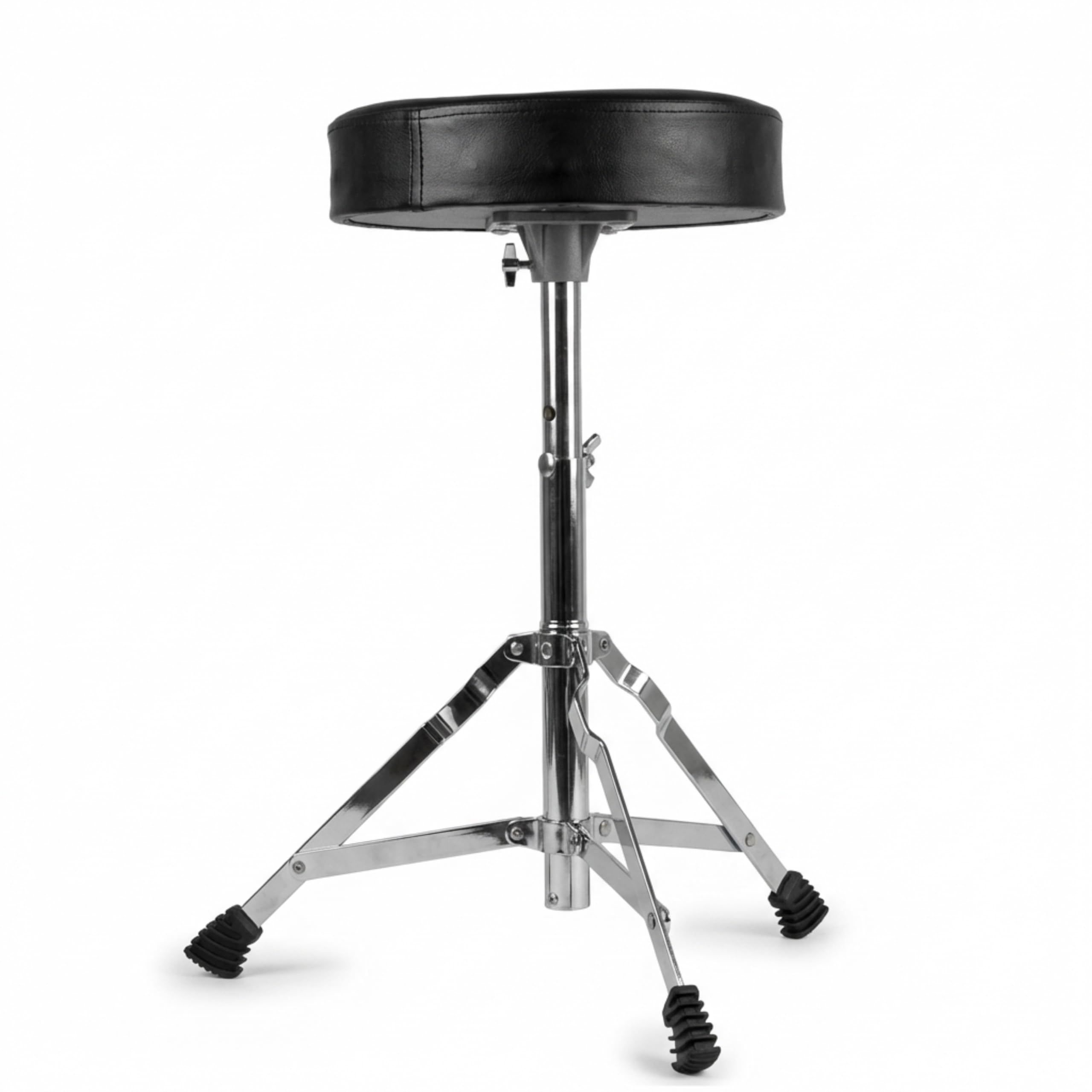RockJam DP-001 Adjustable Drum Throne, Padded Folding Drum Stool, Black | Height