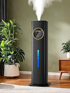 Lacidoll 8L Large Humidifier for Bedroom Large Room Home 800 sq ft, Black | 48H Top Fill Cool Mist Humidifier for Baby Nursery, Humidity Control, Night Light, Essential Oil Tray, Safe for Plants & Pets
