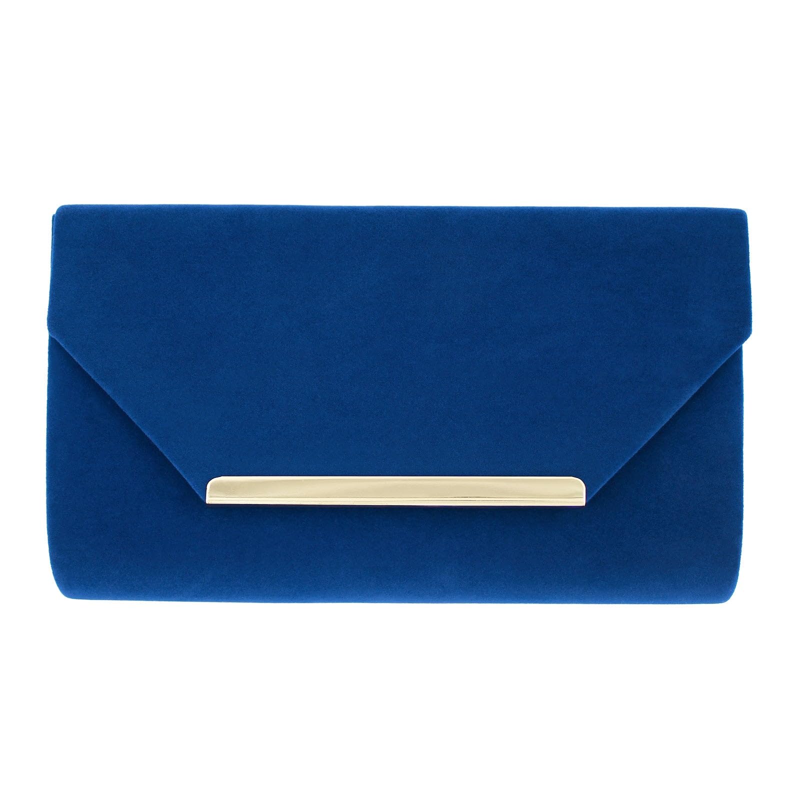 TrendsBlue Elegant Solid Color Velvet Clutch Evening Bag Handbag - Diff Colors