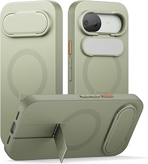 SURITCH for Google Pixel 10a Phone Case, Compatible with MagSafe, Protective Cover with Camera Cover & Adjustable Metal Kickstand for Pixel 10a 2026 -Sage Green