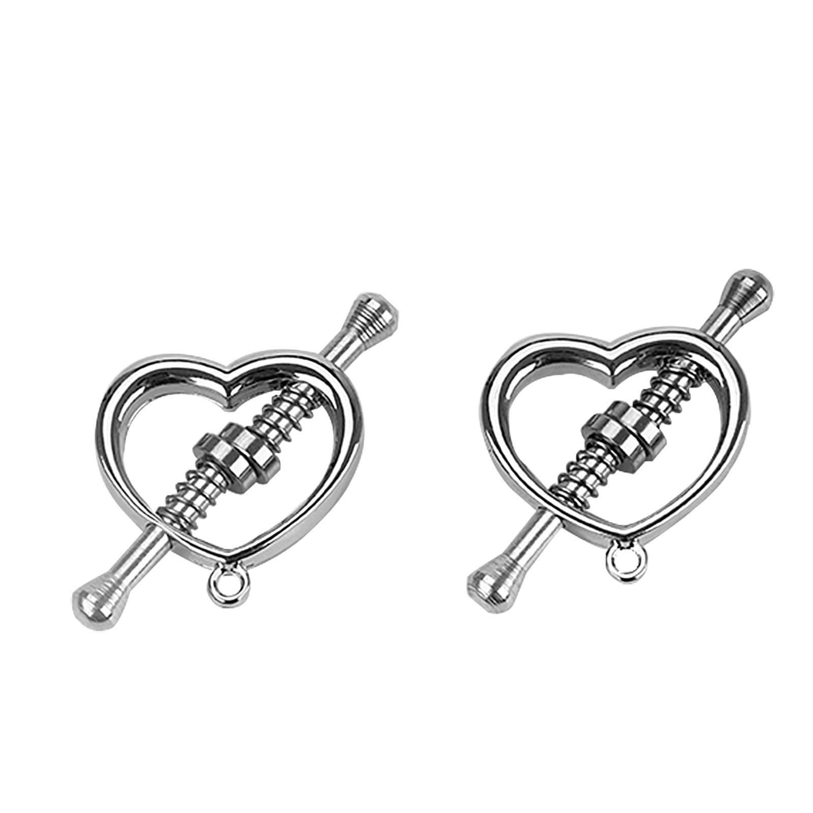 JOEYSUT Metal Nipple Clamps, Spring-Loaded Heart-Shaped Nipple Clips, Pair | Non