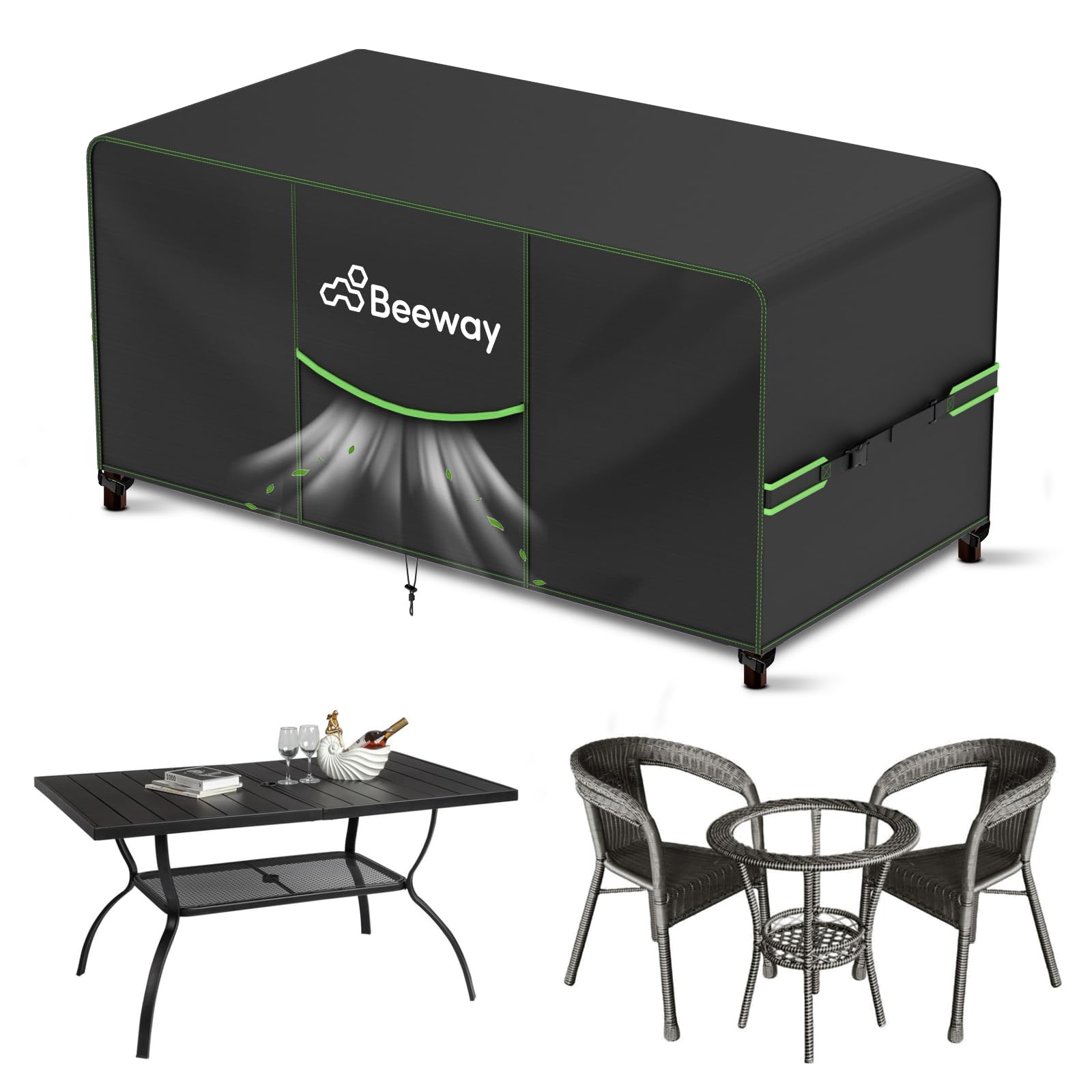 BEEWAY Garden Outdoor Patio Furniture Cover Waterproof 125x63x73cm | 420D Oxford