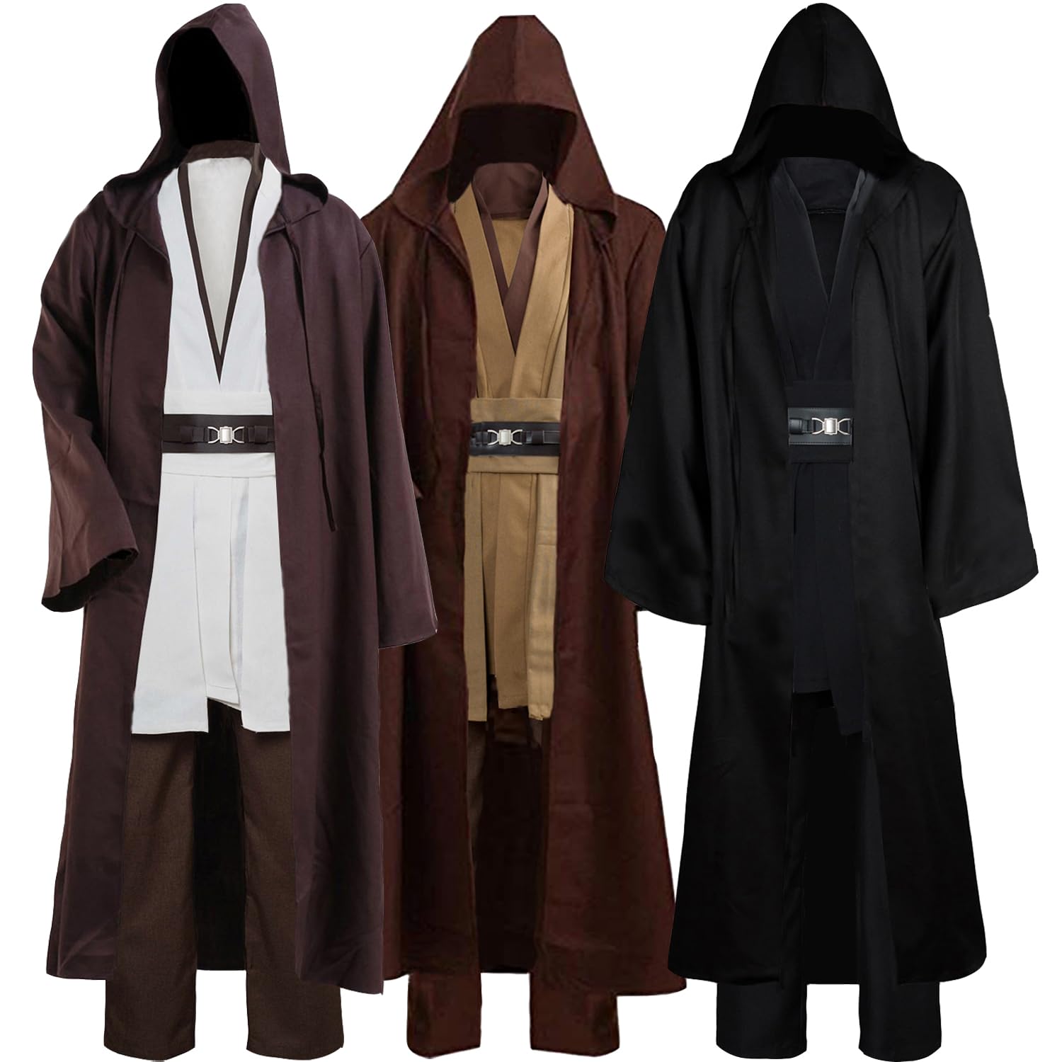 Laku Tunic Costume Men's Hooded Robe Full Set Halloween Cosplay Cloak Set