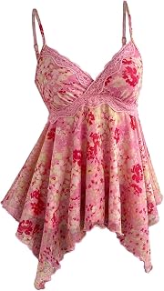 Verdusa Women's Y2K Tops Lace Sequin Ruffle Peplum Babydoll Going Out Shirt