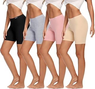 Molasus Womens Cotton Boxer Shorts Underwear Anti Chafing Bike Shorts(Regular & Plus Size)