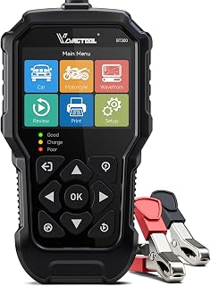 VDIAGTOOL BT300 Car Battery Tester 6V 12V, 5-3000 CCA Load Tester Starter Alternator Tester Automotive Charging Cranking System Tester for Motorcycle Car Truck SUV ATV Boat
