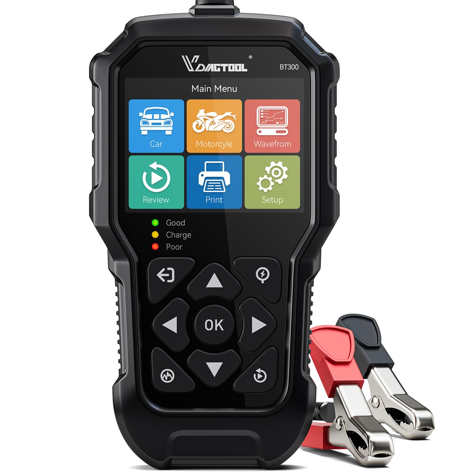 VDIAGTOOL BT300 Car Battery Tester 6V 12V, 5-3000 CCA Load Tester Starter Altern