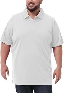Idtswch Men's Big and Tall Polo Shirts UPF 50+ Casual Work Quick Dry Short Sleeve Collared Golf Shirt（XL-8XL）