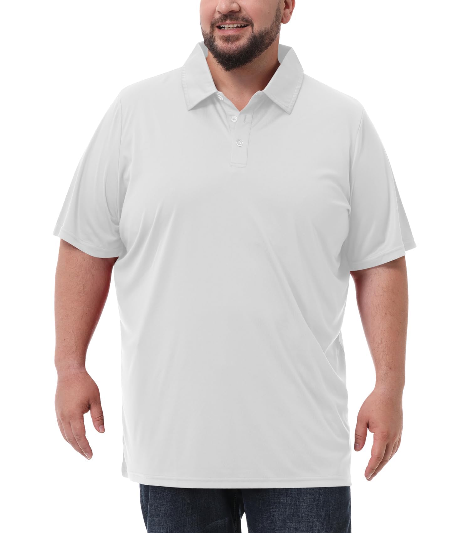 Idtswch Men's Big and Tall Polo Shirts UPF 50+ Casual Work Quick Dry Short Sleev