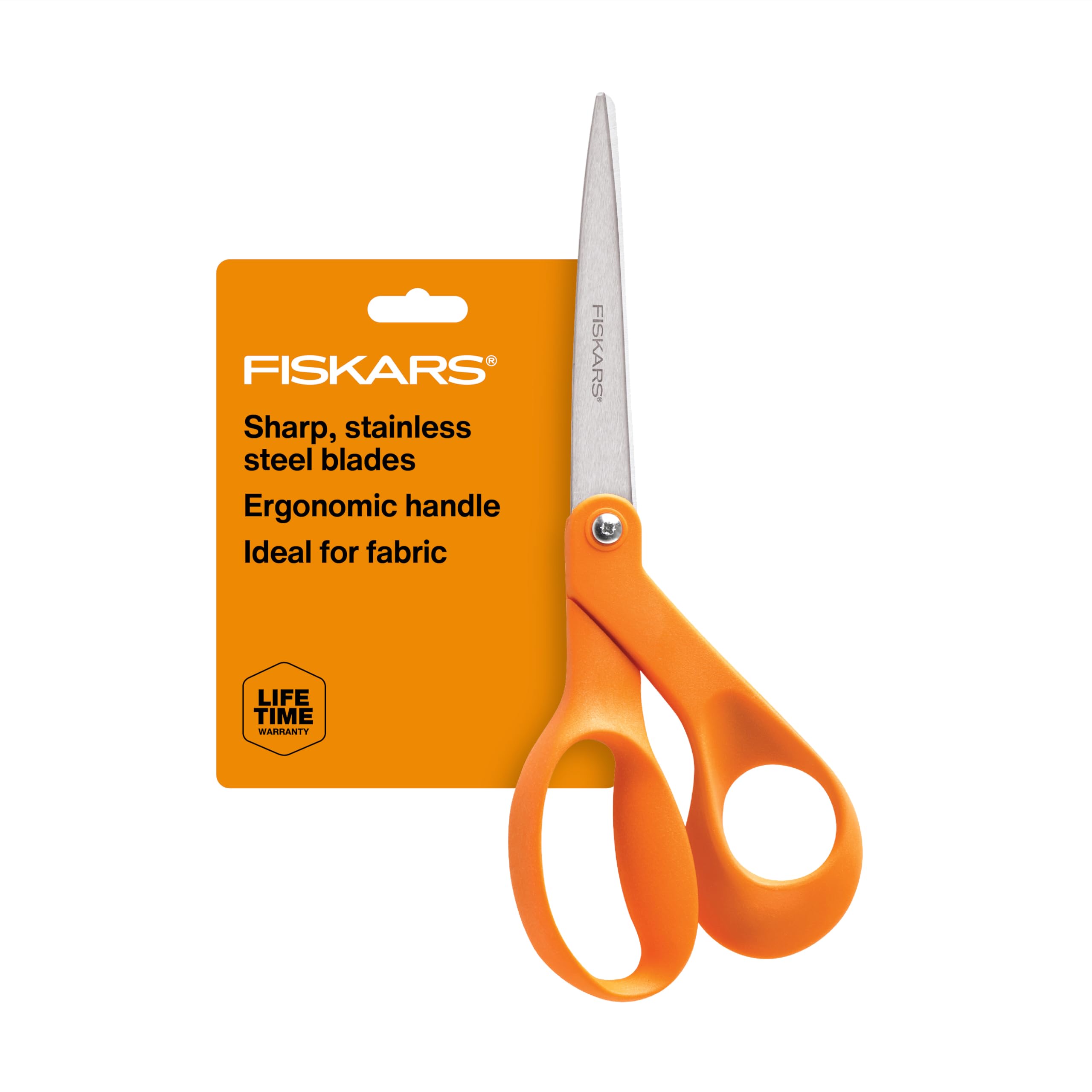 Fiskars 8" Original Orange-Handled Craft & Fabric Scissors, All Purpose | For Cr