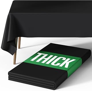 Pureegg Polyester Tablecloth 60" x 84" Reusable & Washable 1 Pack Black | Durable, RectangleTable Cloth , for Outdoor Party, Picnic, Wedding, Banquet, Birthday