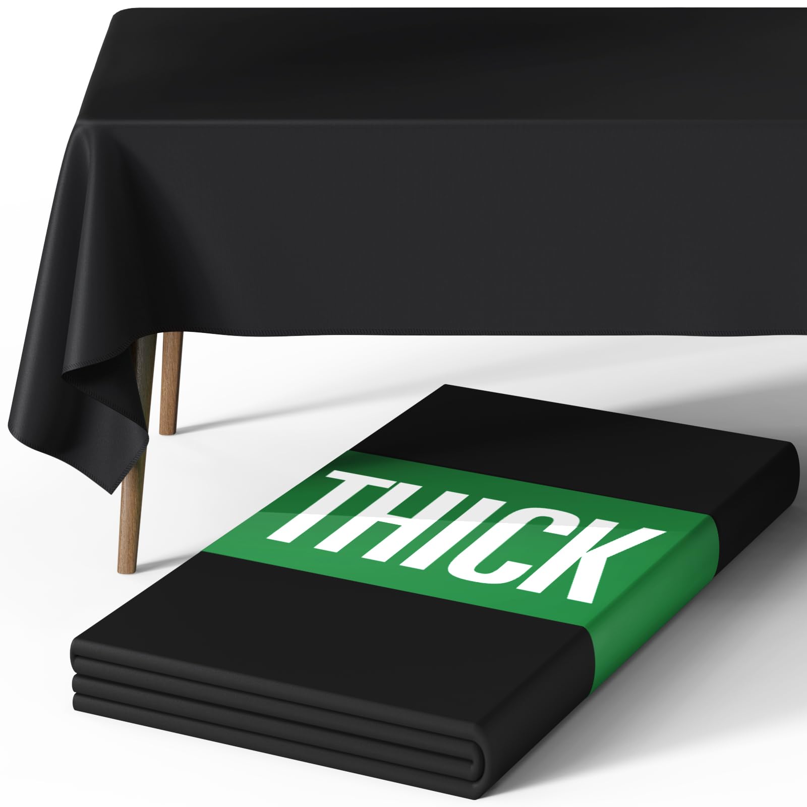 Pureegg Polyester Tablecloth 60" x 84" Reusable & Washable 1 Pack Black | Durabl
