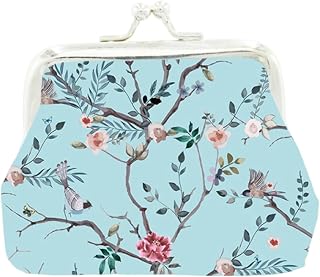 Elegant Floral Snap Wallet, Reversible Compact Purse for Women and Teens, Secure Clasp Organizer for Coins, Cards, Daily Essentials, blue