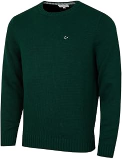 Calvin Klein Men's 2026 Knit Campus Neck CK Cotton Golf Jumper