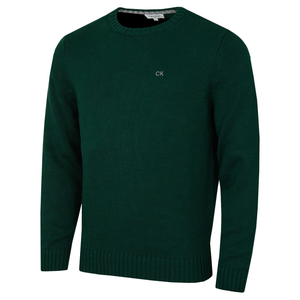 Calvin Klein Men's 2026 Knit Campus Neck CK Cotton Golf Jumper