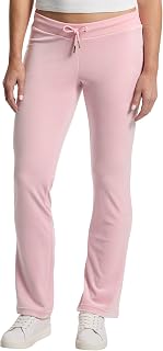 Juicy Couture Womens Rib Waist Velour Pants with Drawcord