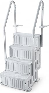 VEVOR Swimming Pool Ladder, 4-Step Double Handrails Stairs with Non-Slip Heavy Duty Steps, Reliable 400 lbs Max Load Capacity, for 48-54 in Inground & Above-Ground Pools of Any Decking Surface, Grey