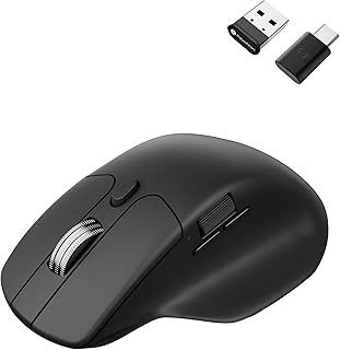 Keychron M6 1000 Hz Silent Wireless Bluetooth 5.3/2.4 GHz/Wired Optical Mouse, Lightweight 86g Programmable PixArt 3311 Sensor with up to 12K DPI for Windows Mac Linux - Black