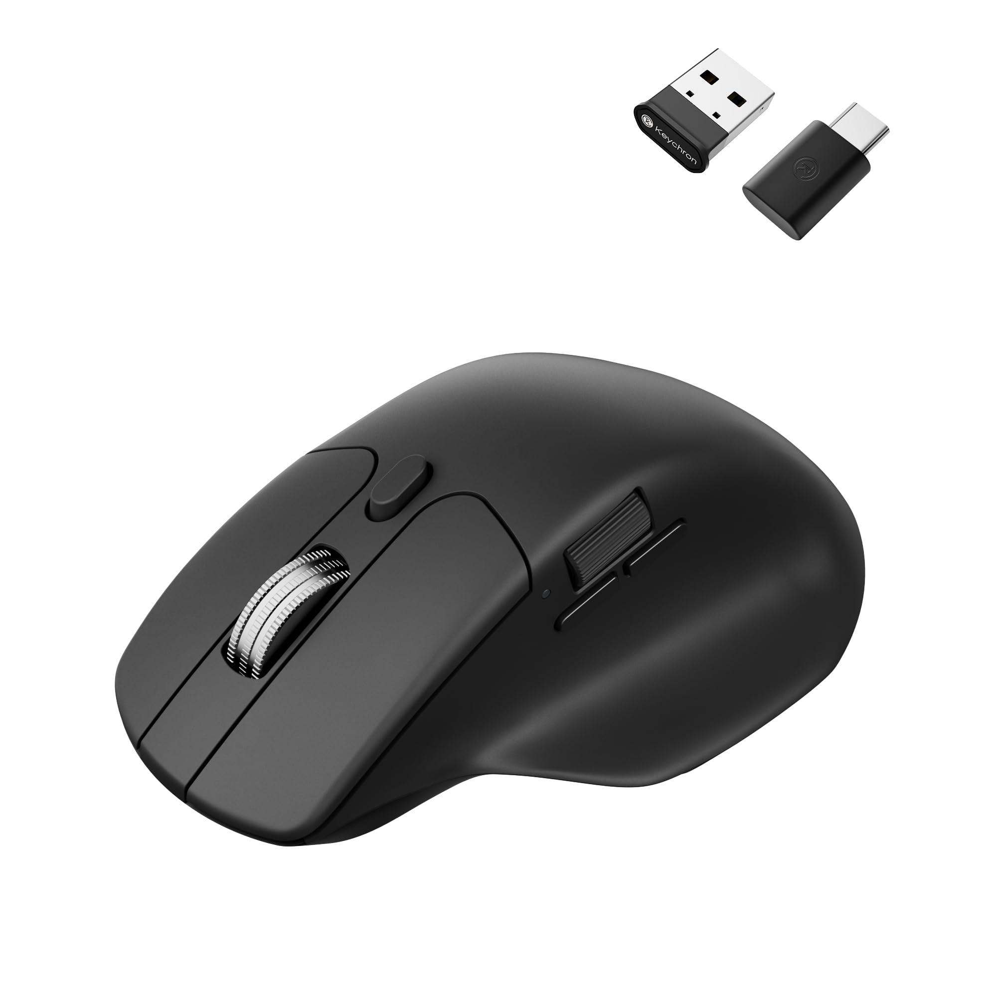 Keychron M6 1000 Hz Silent Wireless Bluetooth 5.3/2.4 GHz/Wired Optical Mouse, L