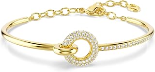 Swarovski Dextera bangle, Round cut, White, Gold-tSwarovski One plated