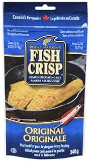 Fish Crisp Seasoned Coating Mix, Original, 340 g | Savoury Flavour, Pan or Deep Fry, Coats Up to 8.2 lbs, Resealable Pouch, No Artificial Colours or Flavours, Kosher