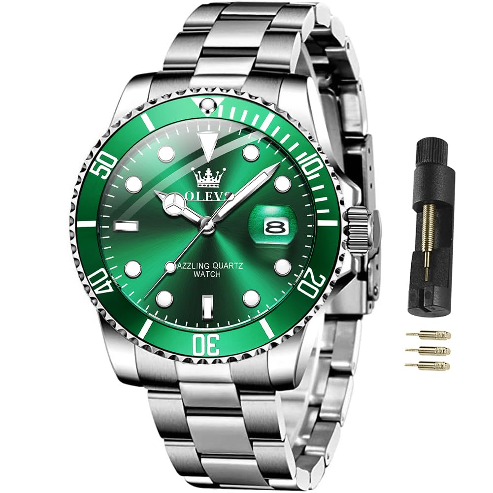OLEVS Orologi per gli Uomini Classico con Data Business Dress Luxury Big Face Ve