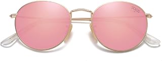 SOJOS Small Round Polarized Sunglasses for Women Men Classic Vintage Shades
