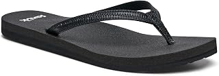 Sanuk Yoga Joy Womens Flip Flops | Yoga Mat Footbed | Sandals for Women | Womens Yoga Sandals | Women's Beach Sandals