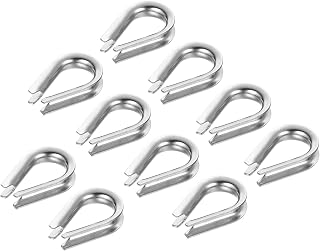 PATIKIL 3mm 1/8 Inch Wire Rope Shackle, 10 Pcs 304 Stainless Steel Cable Shackles for Boat Rigging