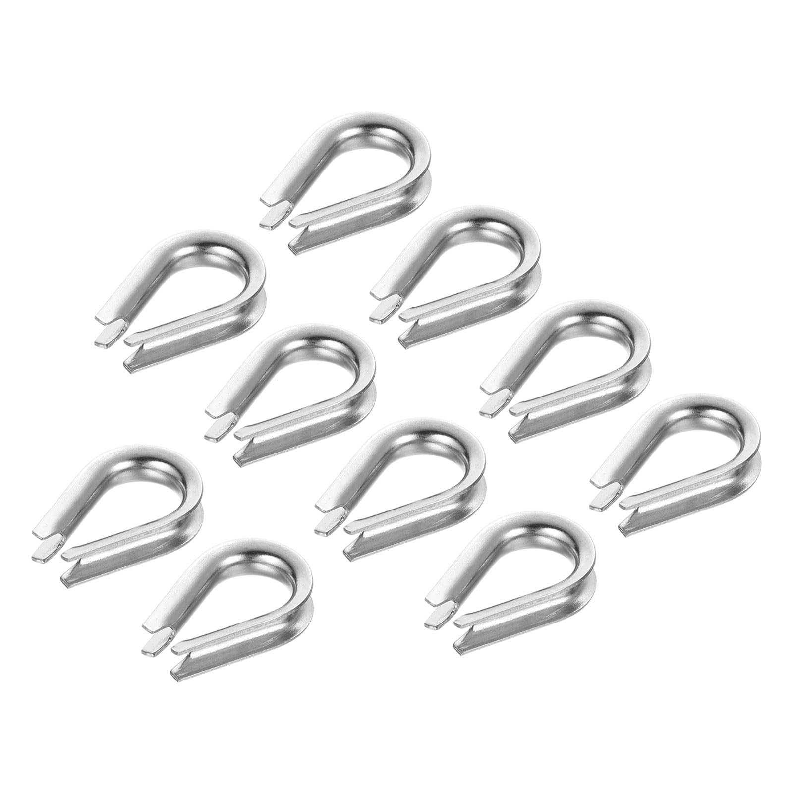PATIKIL 3mm 1/8 Inch Wire Rope Shackle, 10 Pcs 304 Stainless Steel Cable Shackle